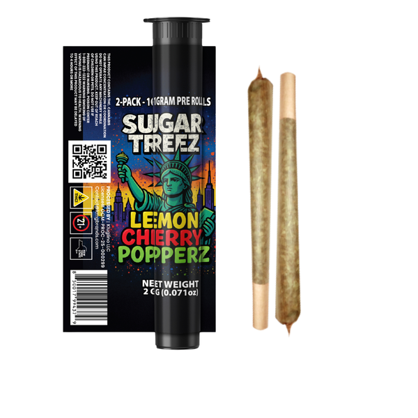 2 Pack - 1g Pre Rolls - Sugar Treez - Lemon Cherry Popperz