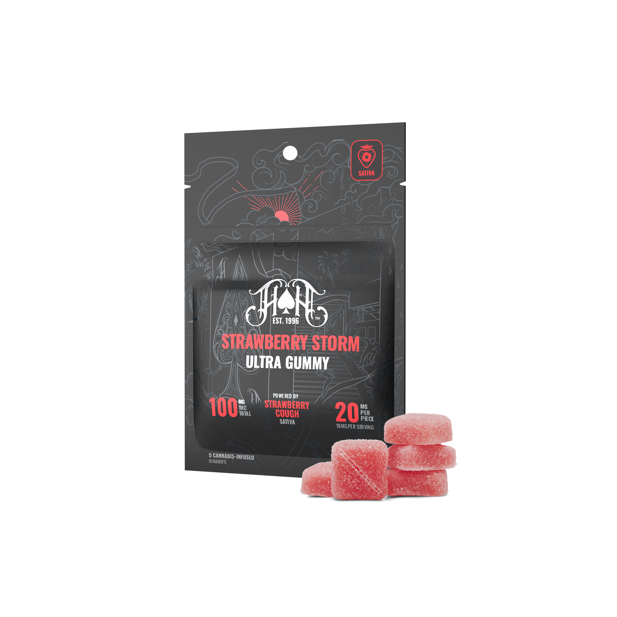 Strawberry Storm | Ultra Gummy 100mg THC - Heavy Hitters
