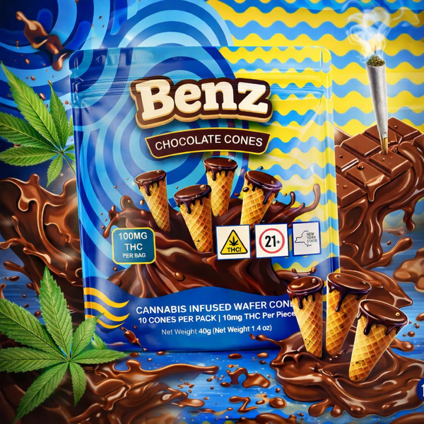Benz Chocolate Wafer Cones 80mg 10CT