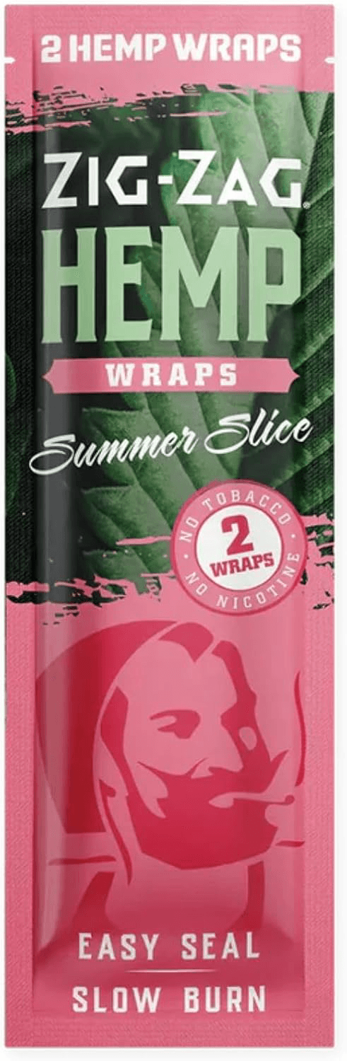 ZIG-ZAG Hemp Wraps Summer Slice (2 Wraps Per Pack) 100% Natural, Slow-Burning