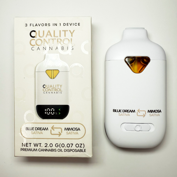 3 Flavors | 2g Vape | 1 Device Strains: - Mimosa (Sativa) - Blue Dream (Sativa)