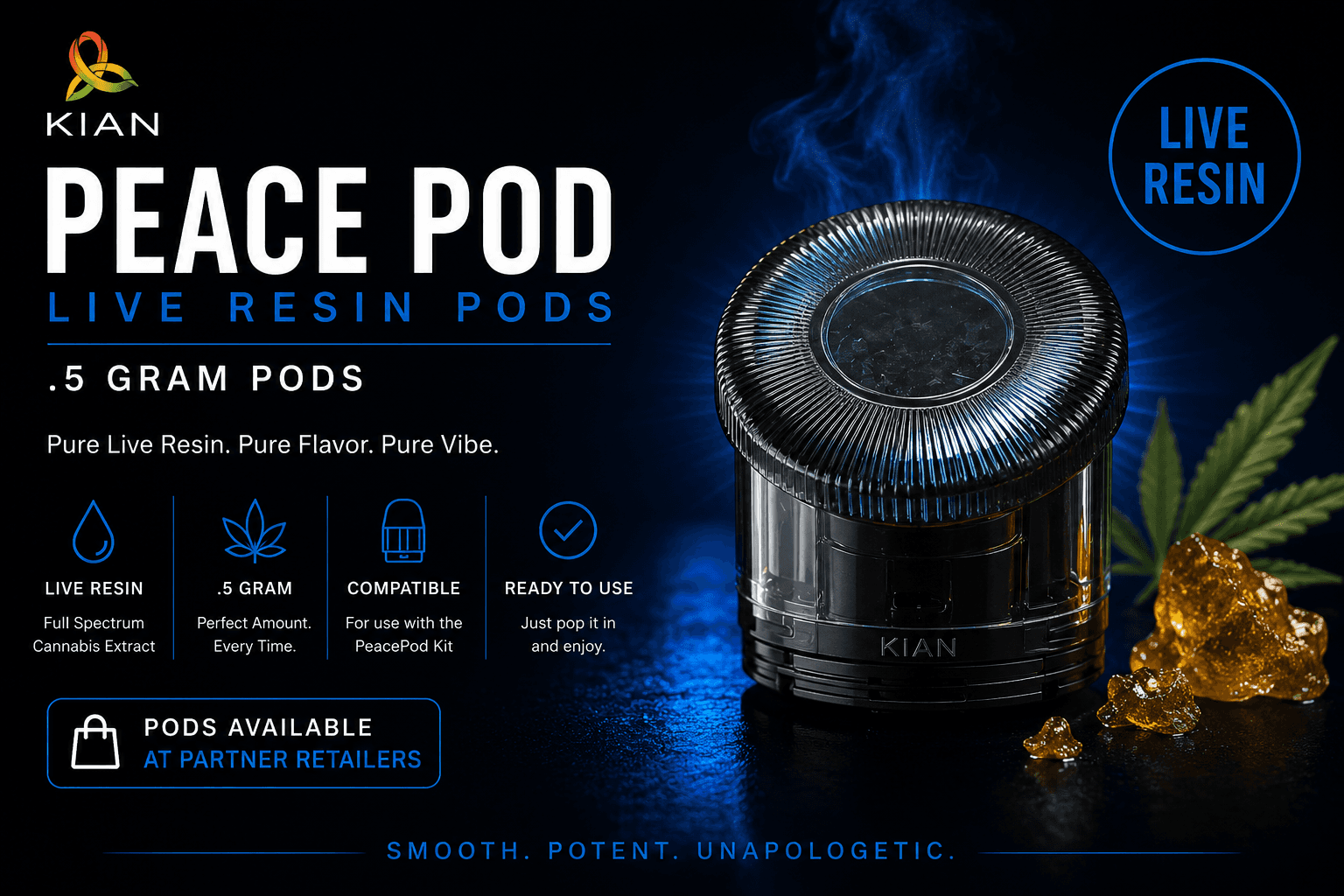 Peace Pod | Live Resin Pod | Pod Only | 0.5 Grams