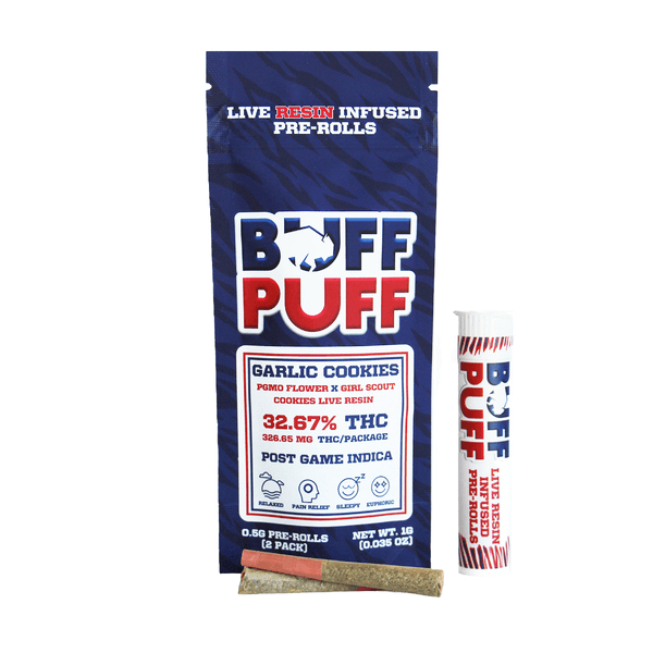 Garlic Cookies | Pre Roll 2 Pack | Live Resin Infused | 1 Gram product photo