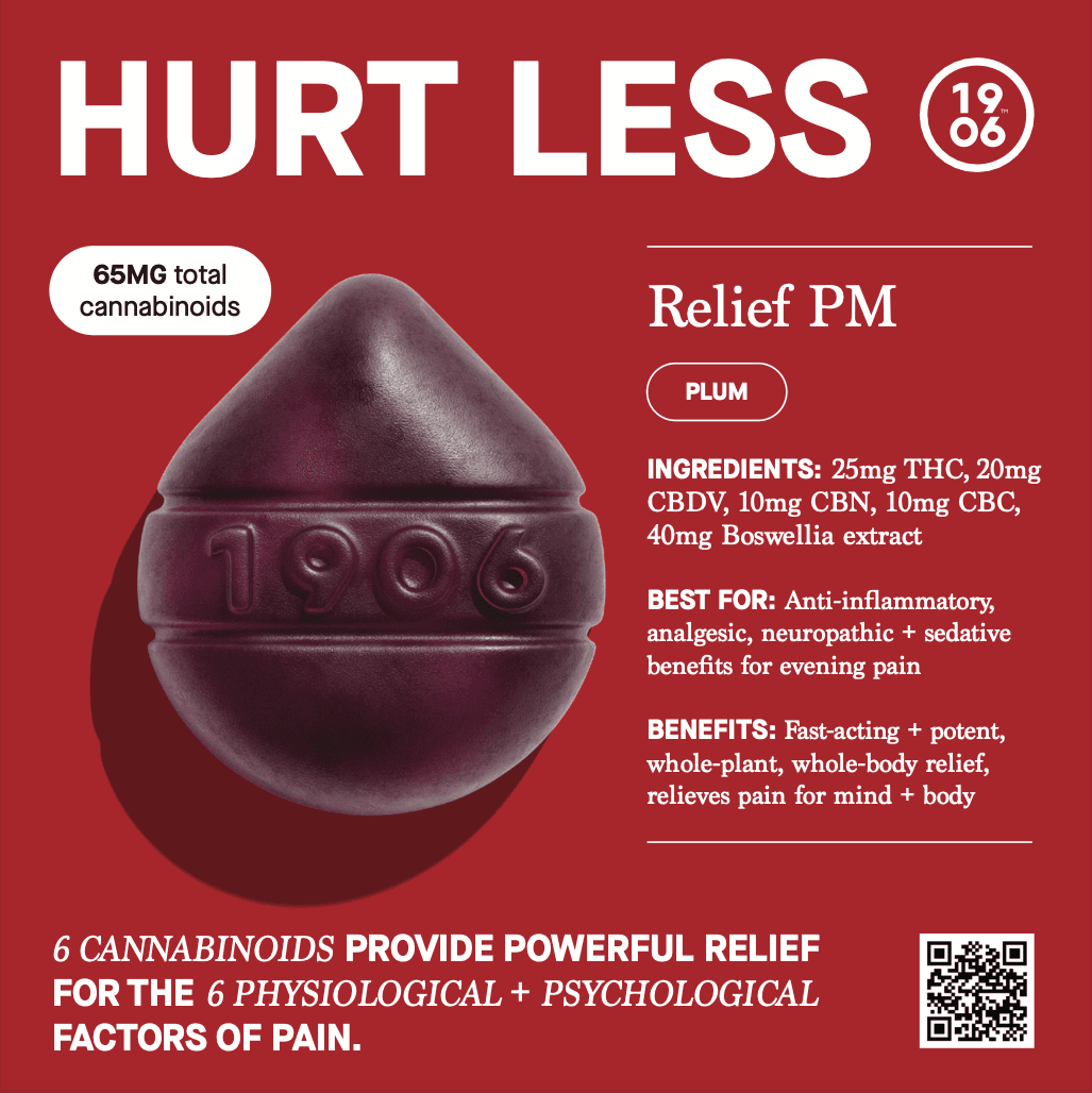 Relief PM | Gummy 4 Pack | 100mg THC + 80mg CBDV + 40mg CBN + 40mg CBC