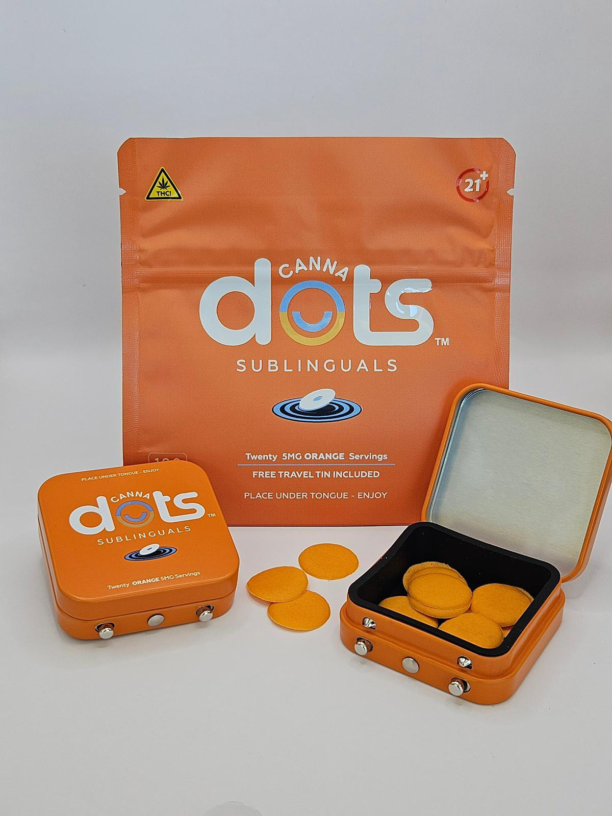Orange - THC Dissolvable Dots 40 pk (5MG THC/ea) - Cannadots