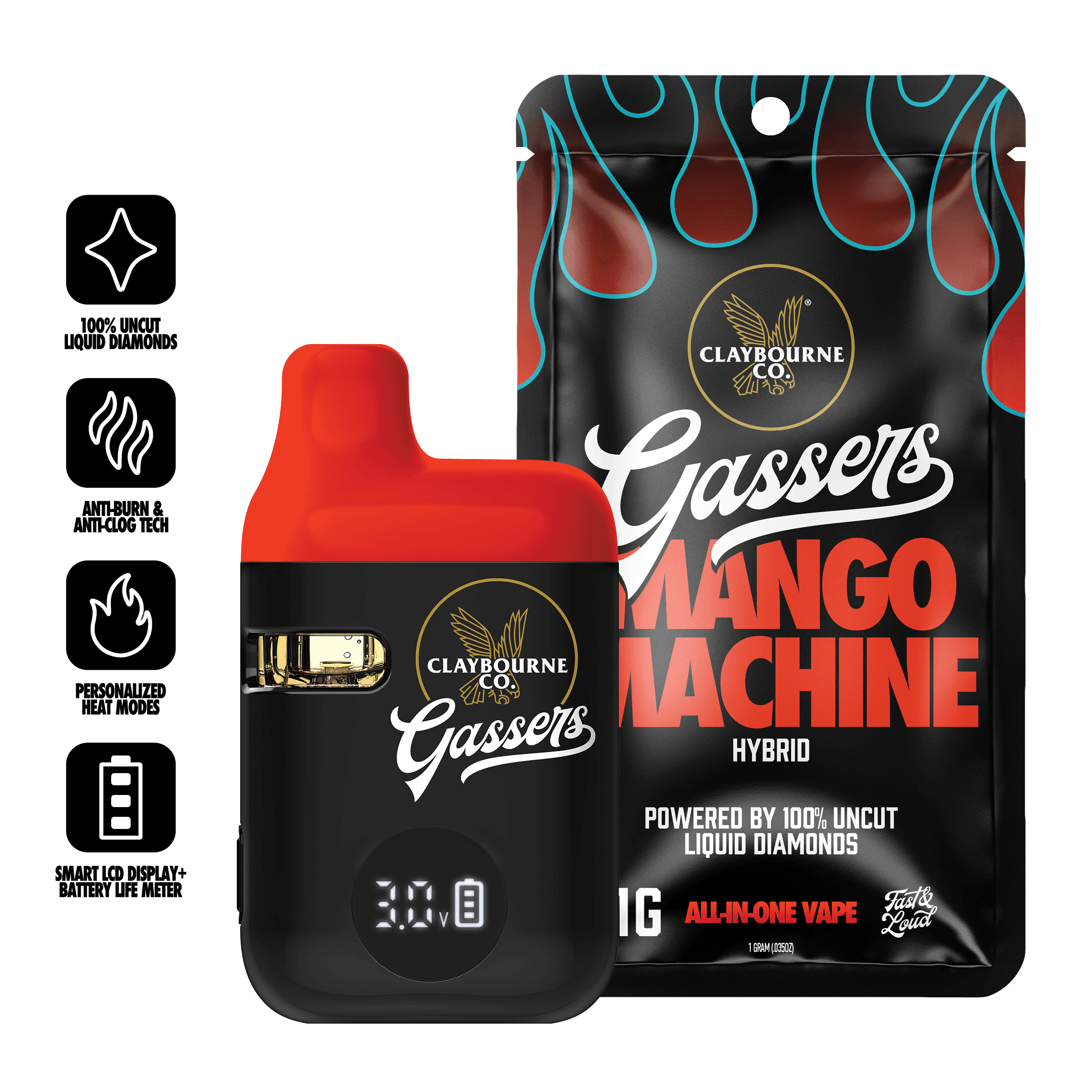 Mango Machine "Gassers" | AIO Vape | Liquid Diamonds | 1 Gram