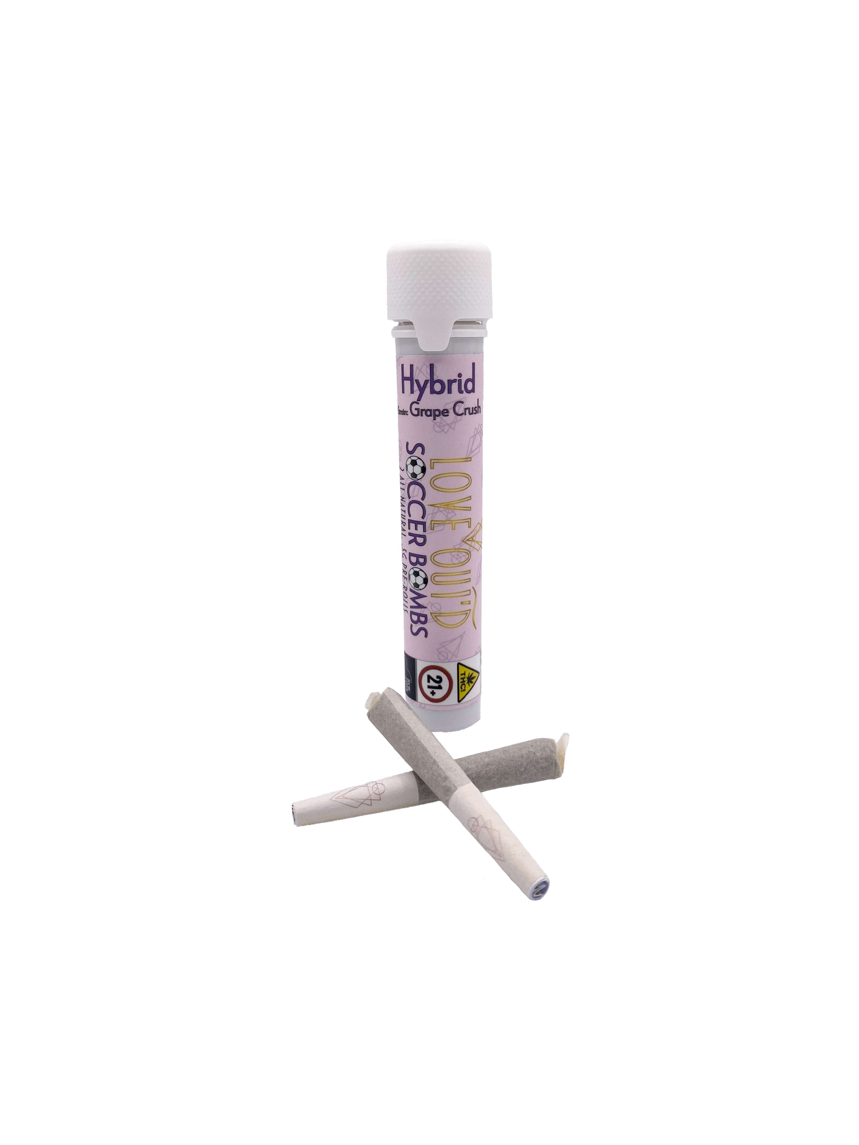 Grape Crush "Soccer Bomb" Pre Roll Pack (2 Pack 0.5g/ea)