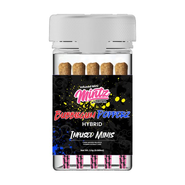 Bubblegum Popperz Hybrid Infused Pre Roll 5 Pack 2.5 Grams