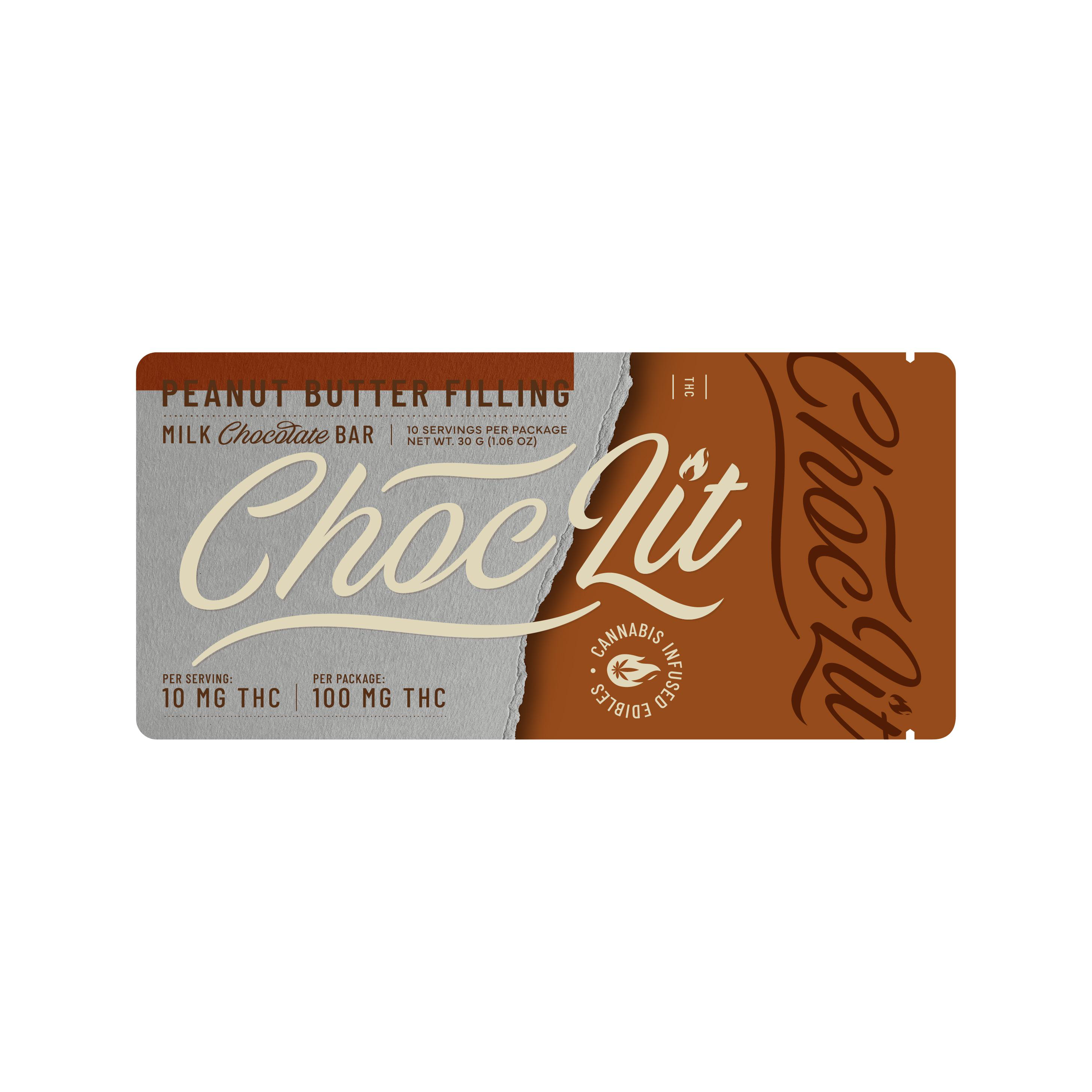 Peanut Butter Filling 100mg Milk Chocolate Bars - ChocLit
