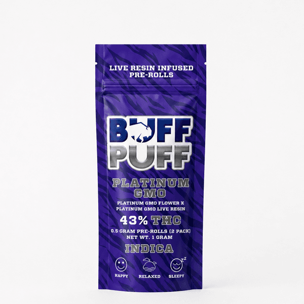 Platinum GMO | Pre Roll 2 Pack | Live Resin Infused | 1 Gram