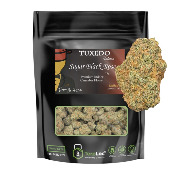 Sugar Black Rose - Flower 28g - Pot & Head