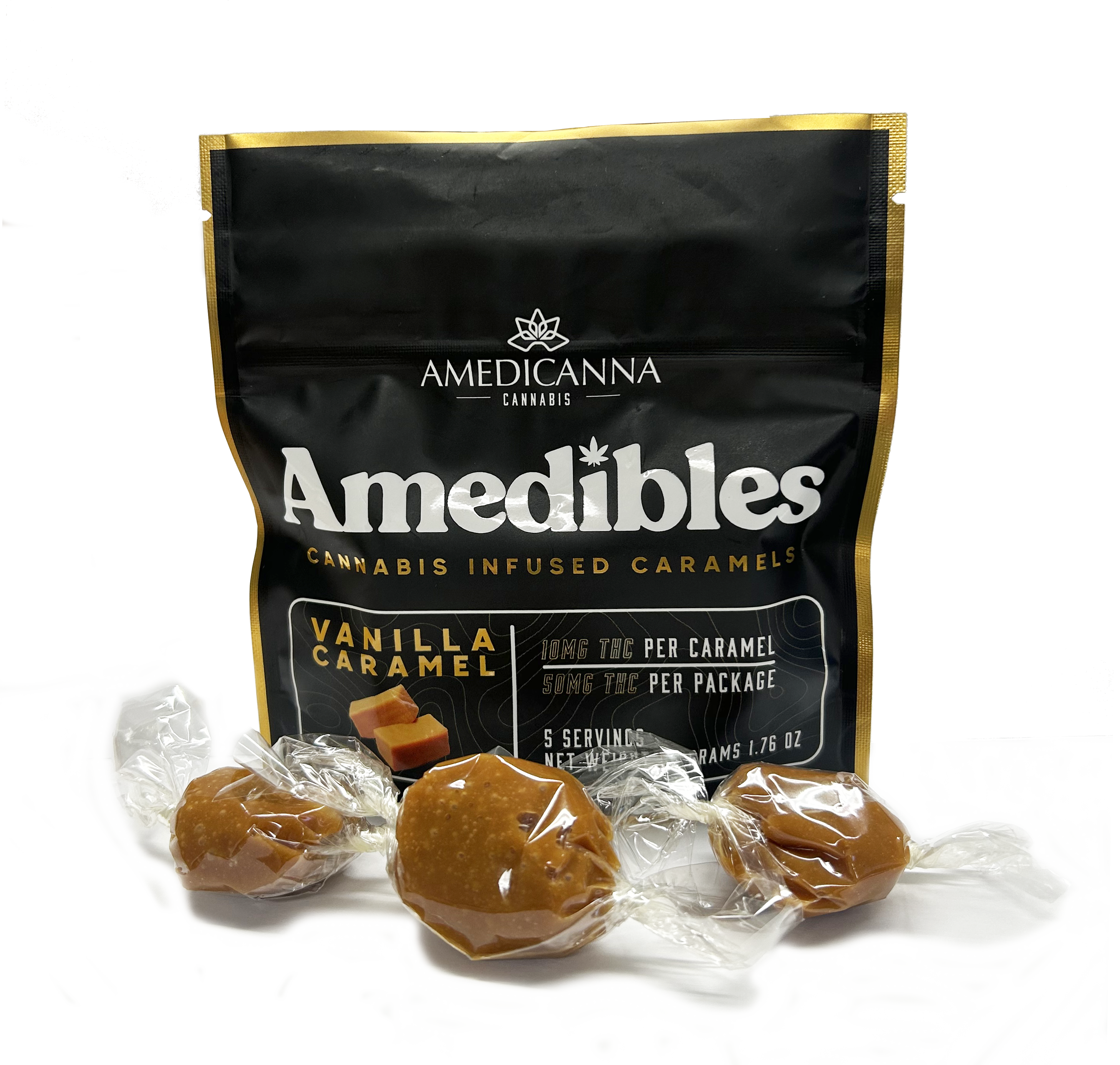 Caramels - 5 Pack (10mg ea.) - Amedicanna