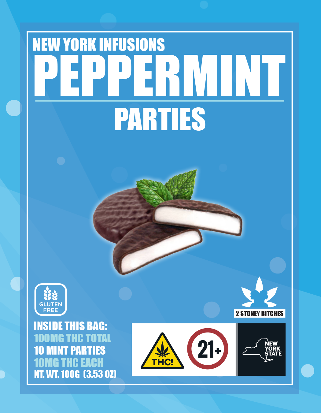 Peppermint Parties - 100mg (10mg/ea) - New York Infusions