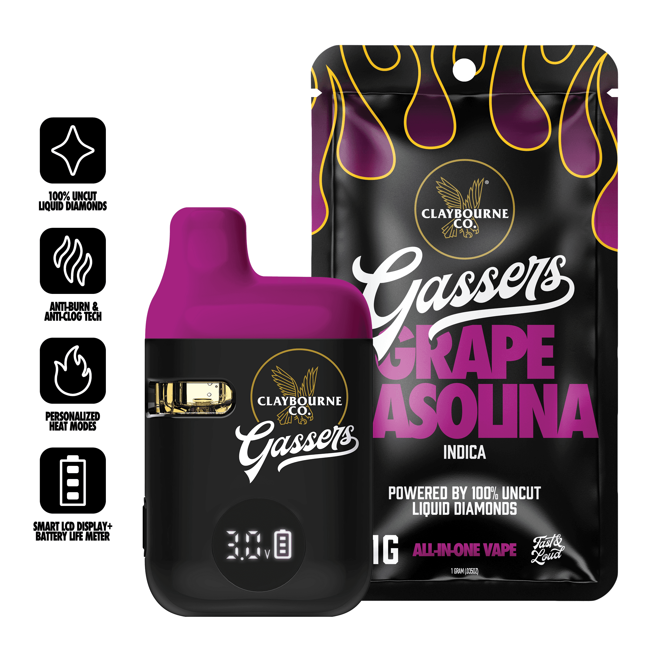 Grape Gasolina "Gassers" | AIO Vape | Liquid Diamonds | 1 Gram
