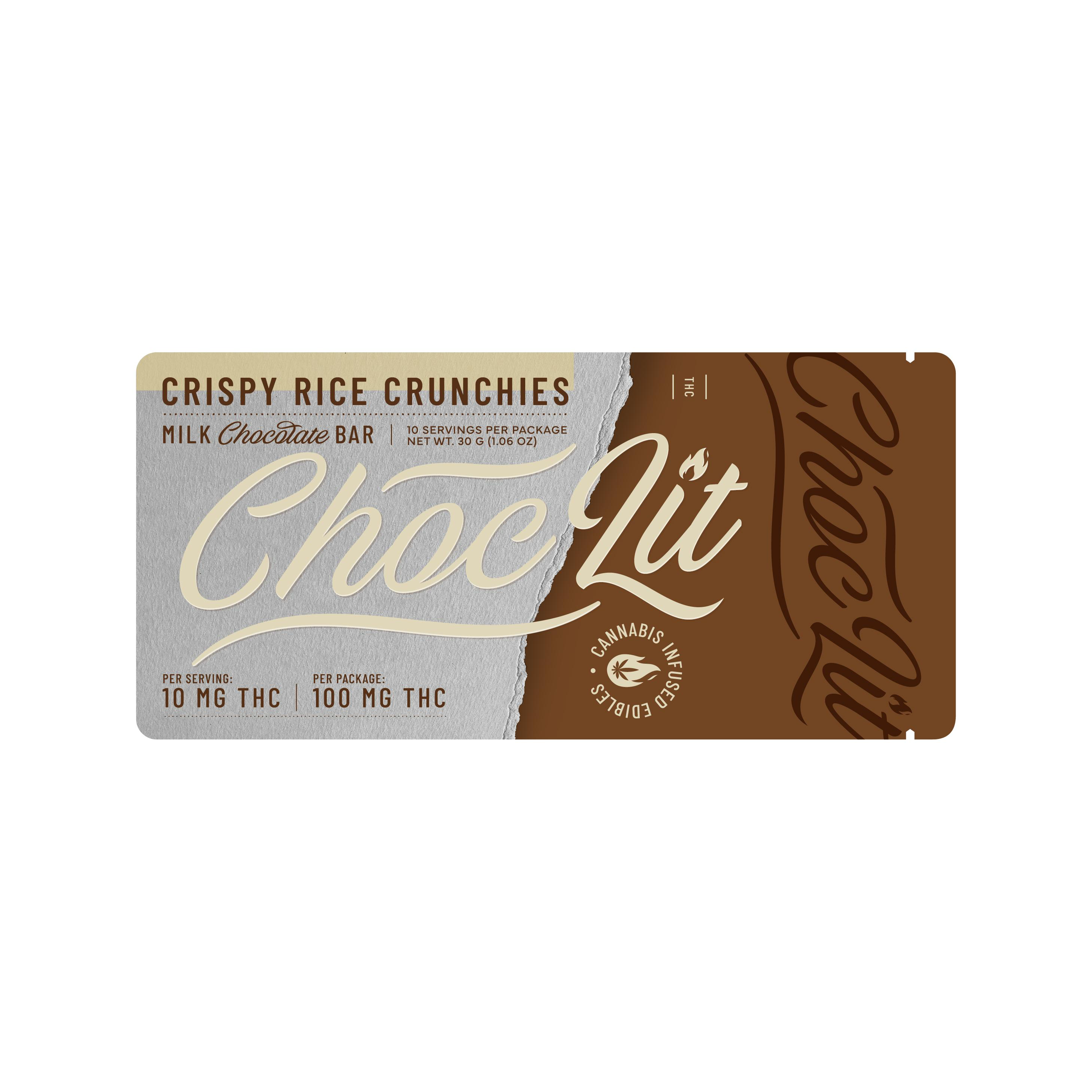 Crispy Rice Crunchies 100mg Milk Chocolate Bars - ChocLit